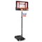 Red Steel Adjustable Basketball Hoop with Wheels, Backboard and Portable Base